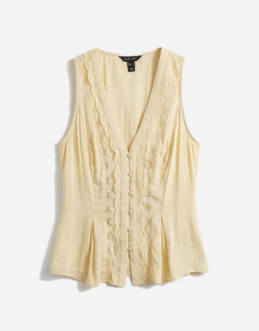 New Look – Oberteil aus Satin und Spitze in Gelb, 5 von 11