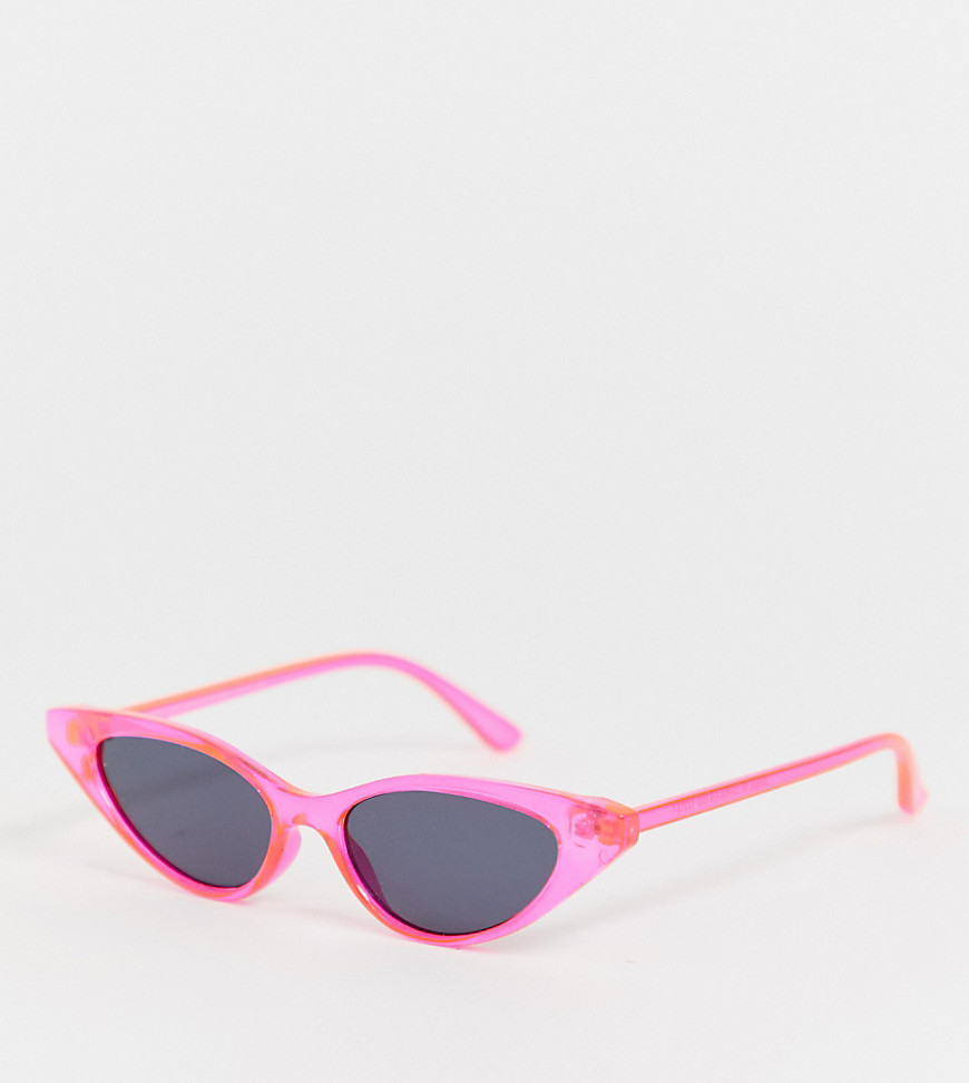 New Look - Occhiali da sole a occhi di gatto rosa acceso