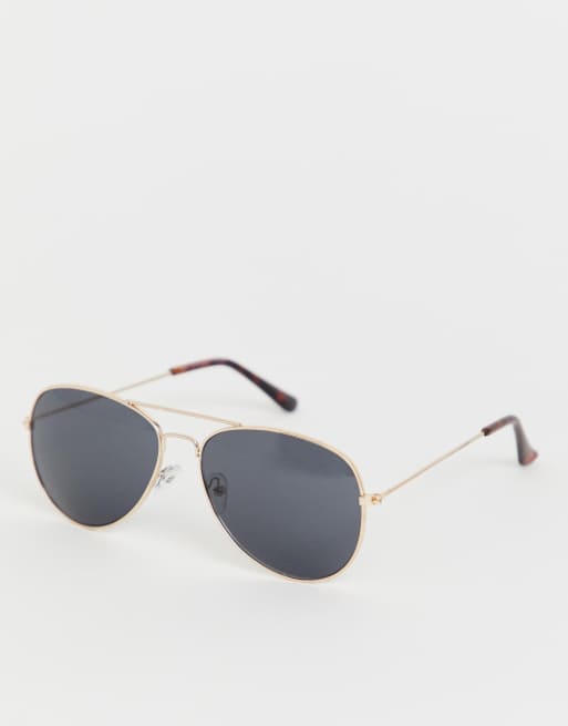 New Look - Occhiali da sole modello aviatore color oro