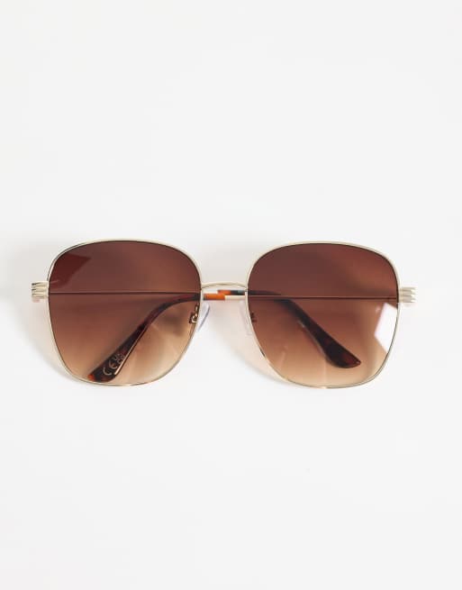 New Look - Occhiali da sole oversize in metallo oro, 3 di 3