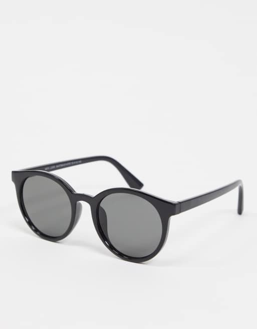 New Look - Occhiali da sole rotondi in plastica neri