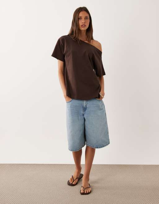 New Look off the shoulder tee in brown, 2 of 4