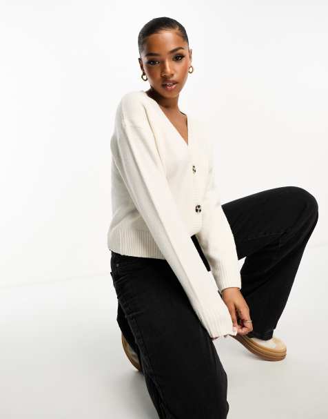 New Look - Offwhite cardigan med knapper - view 1