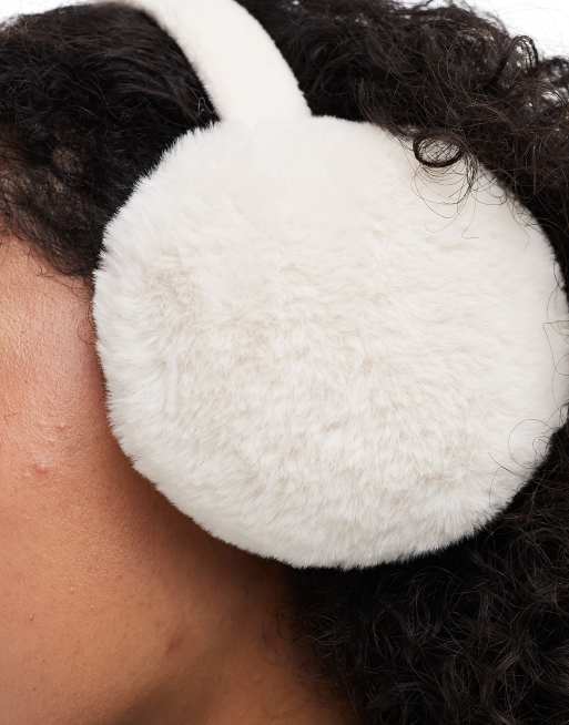 New Look – Ohrschützer aus Kunstpelz in Creme, 3 von 3