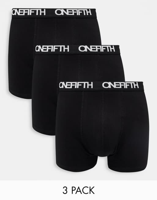 New Look - One Fifth - Set van 3 boxershorts in zwart