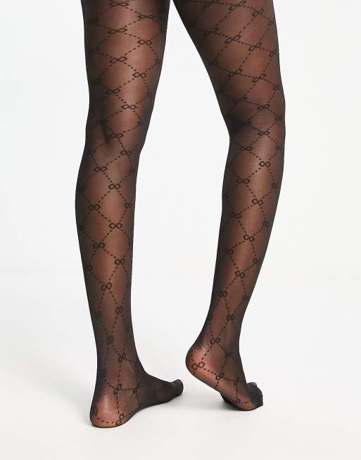 Bow Pattern Tights