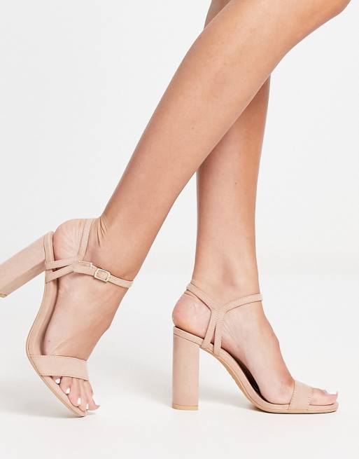 Nude heeled sandals new hot sale look