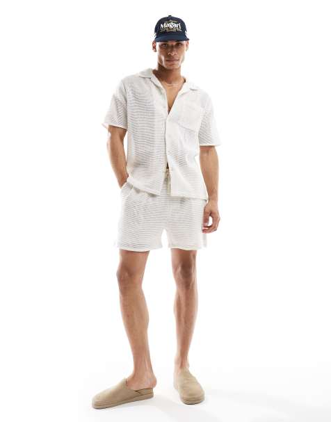 New Look open weave shorts in white (Part of a set) - view 1