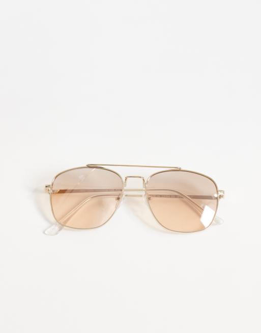 New Look orange lens aviator sunglasses in gold, 3 of 3