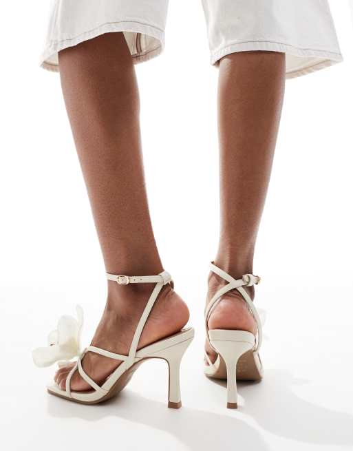 Wide Fit New Look Peach Shoes New Look Orchid Trim Heeled Sandal