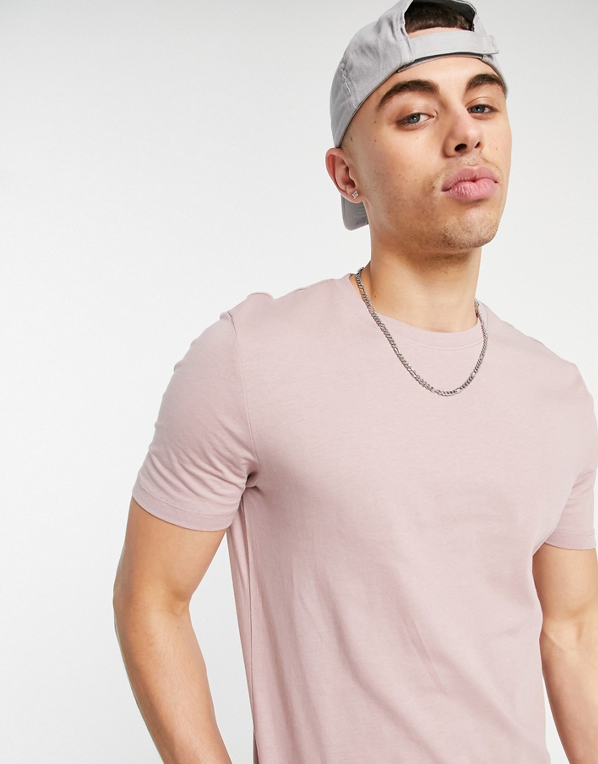 New Look organic cotton muscle fit t-shirt in pink