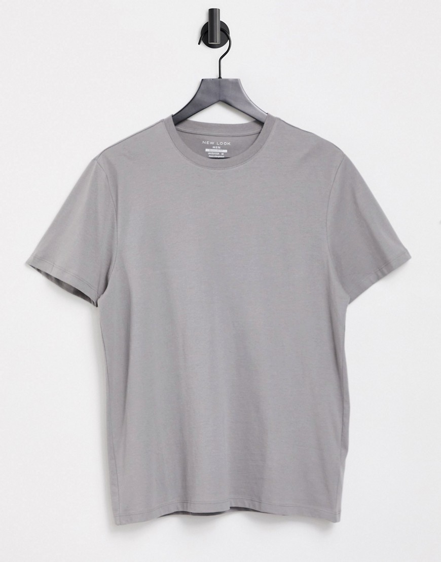New Look organic cotton t-shirt in gray-Grey