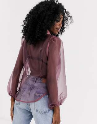 purple organza top