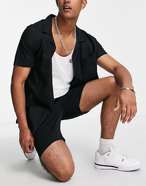 New Look original fit chino shorts in black
