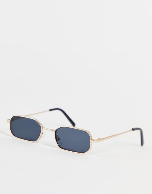 New Look – Ovale Sonnenbrille in Goldfarbton