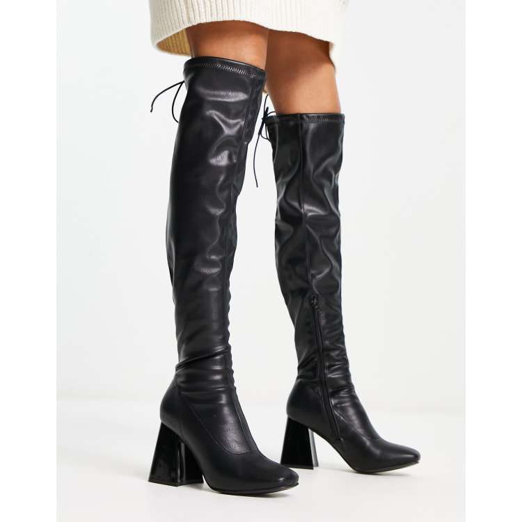 New look over the knee sale block heel boot