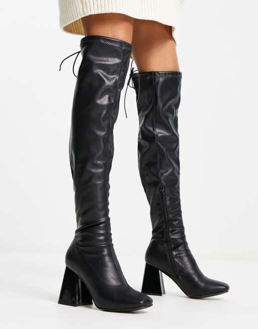 New look store black heeled boots