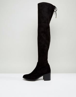 over the knee block heel boots