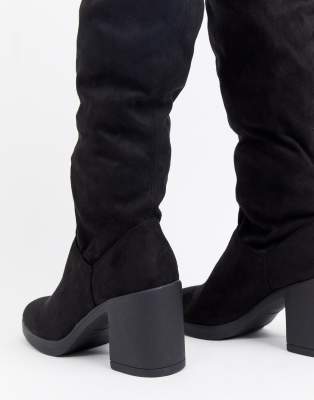 black over the knee boots new look
