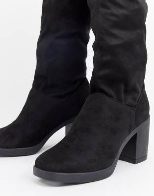 new look over the knee chunky heeled boot