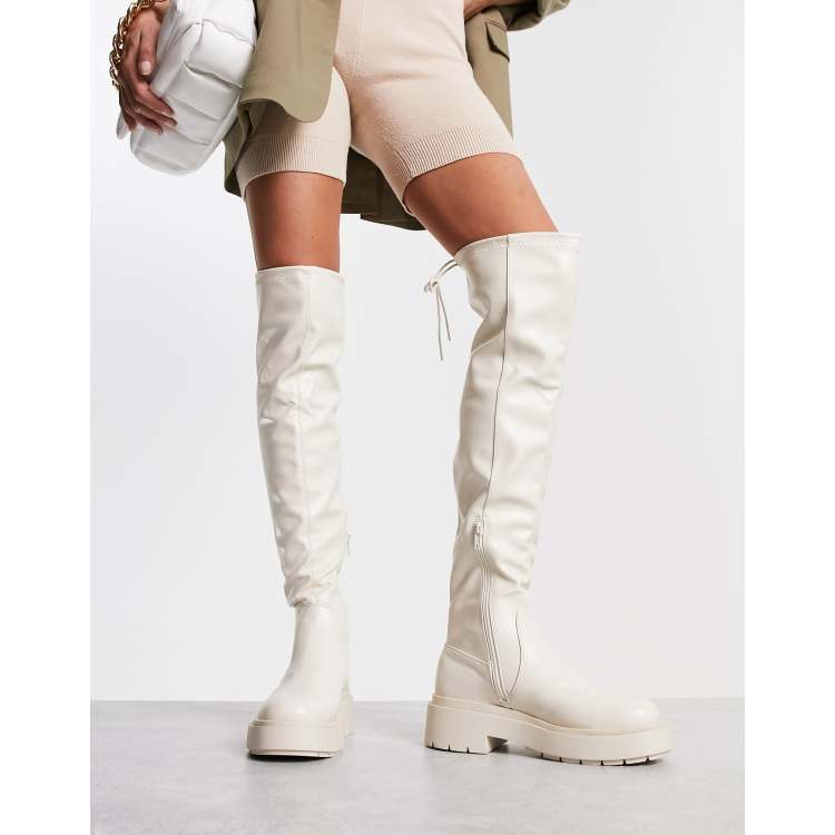 Flat stretch over sale the knee boots