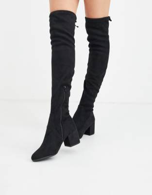 black sock boots round toe