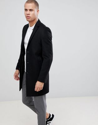 New Look overcoat in black | ASOS