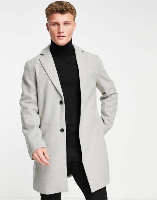 Light grey store overcoat mens