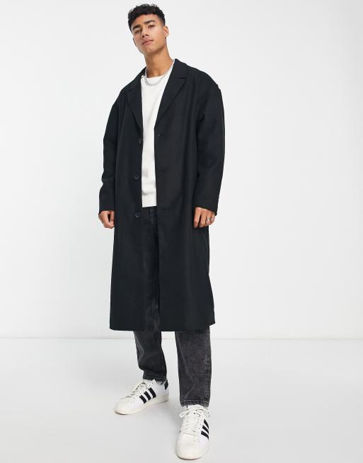 Asos black clearance overcoat