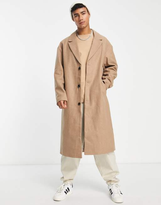 New look shop mens camel coat