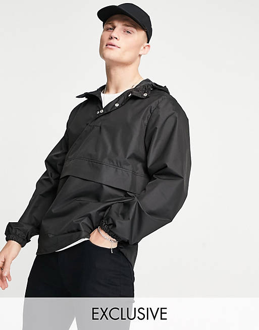 New Look overhead jacket with pouch pocket in black