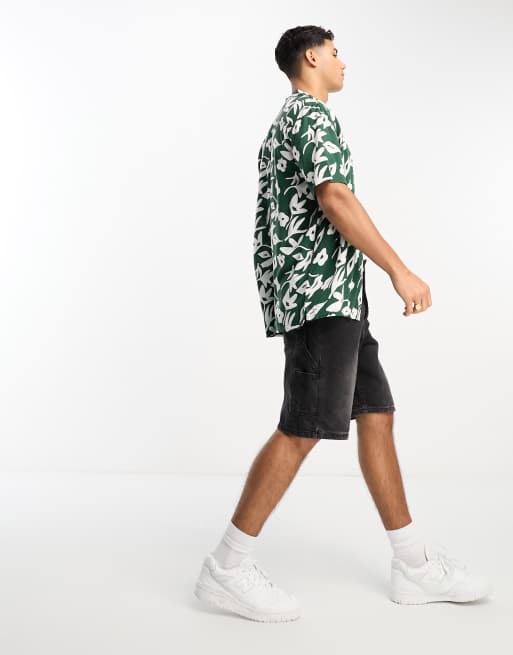 New Look - Overhemd met bloemen in groen, deel van co-ord set, 3 van 4