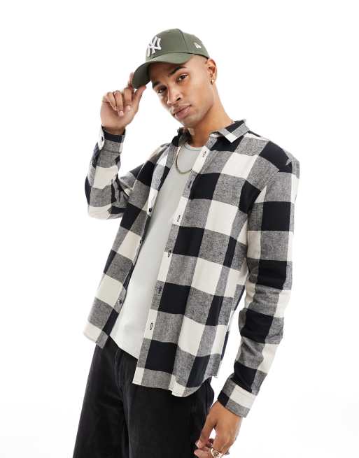 New Look - Overhemd met buffalo ruit in zwart en wit
