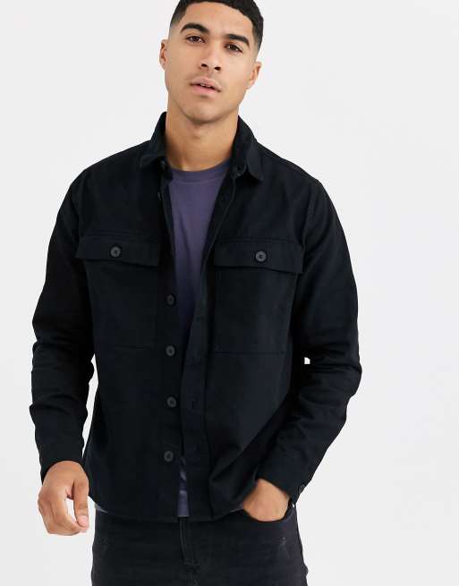 New Look overshirt in black | ASOS