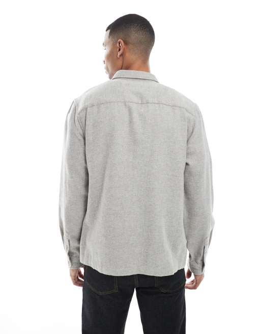New Look overshirt in grey marl, 3 of 5