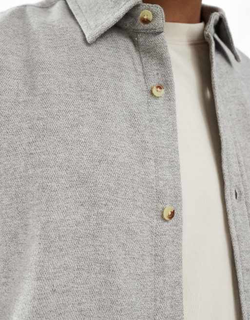 New Look overshirt in grey marl, 5 of 5