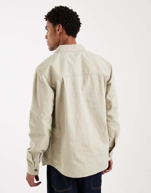 New Look – Oversize-Hemdjacke in Khaki, 3 von 5
