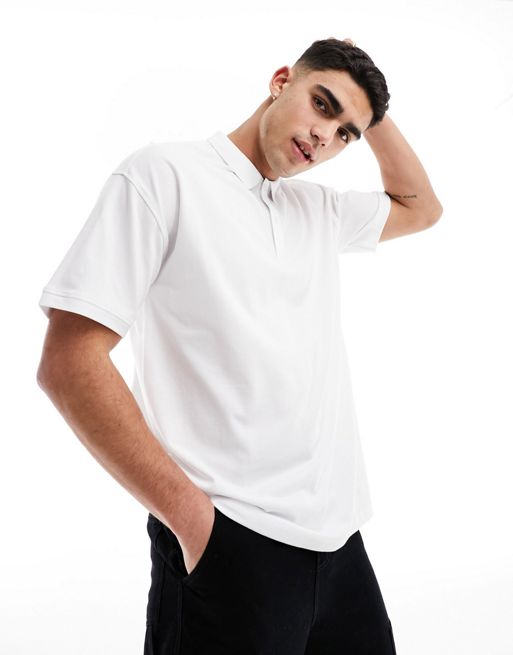 New Look – Oversize-Polohemd in Weiß 