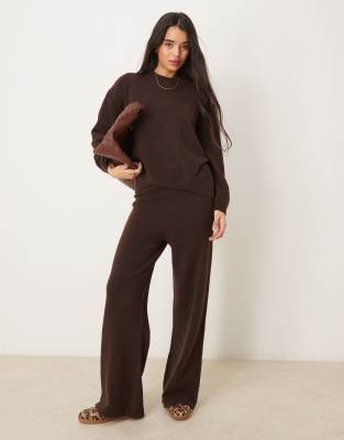 New Look - Oversize-Pullover in Dunkelbraun, Kombiteil