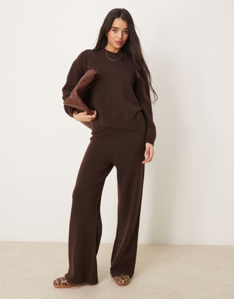 New Look – Oversize-Pullover in Dunkelbraun, Kombiteil - view 1