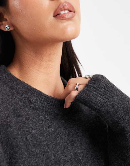 New Look – Oversize-Pullover in Dunkelgrau, Kombiteil, 2 von 4