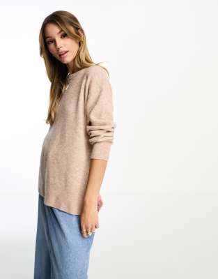 New Look - Oversize-Pullover in Kamelbraun-Neutral