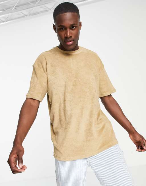 New Look Oversize T Shirt Aus Frottee In Stein Asos