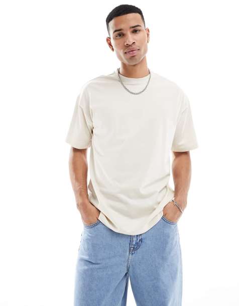 New Look – Oversize-T-Shirt in gebrochenem Weiß - view 1