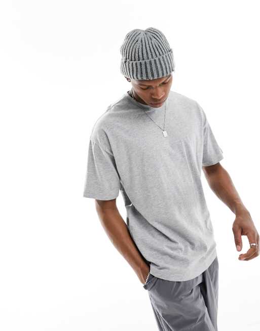 New Look – Oversize-T-Shirt in meliertem Grau