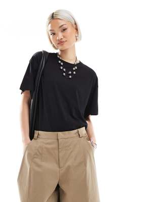 New Look - Oversize-T-Shirt in Schwarz