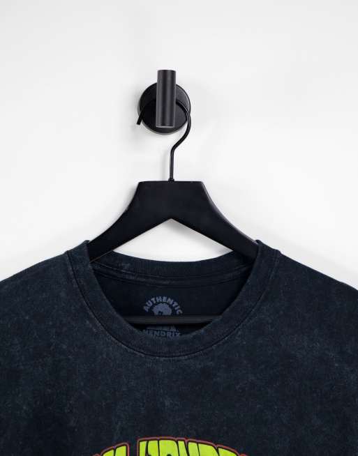 New Look – Oversize-T-Shirt in verwaschenem Schwarz mit Jimi Hendrix-Print, 4 von 4