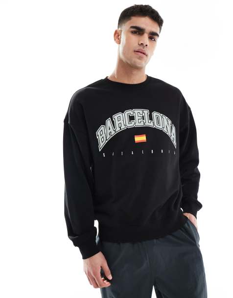New Look oversized Barcelona sweatshirt in black - view 1