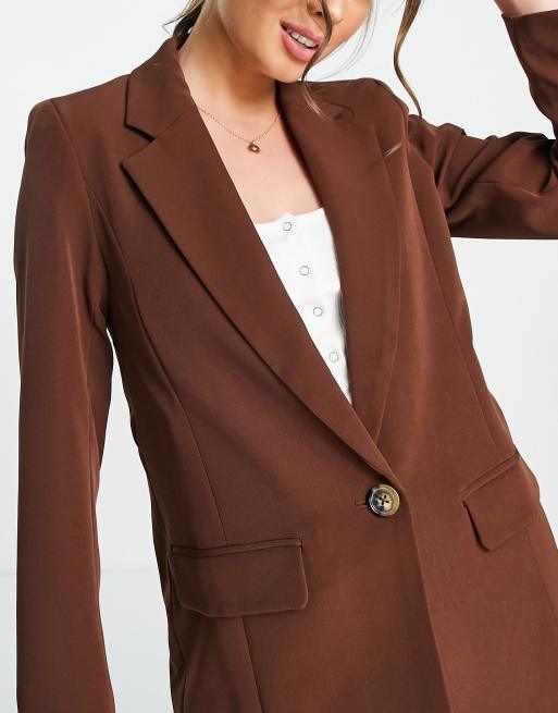 New Look oversized blazer in chocolate