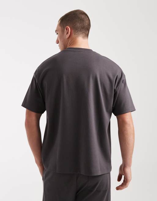 New Look oversized boxy t-shirt in dark grey (part of a set), 3 of 5